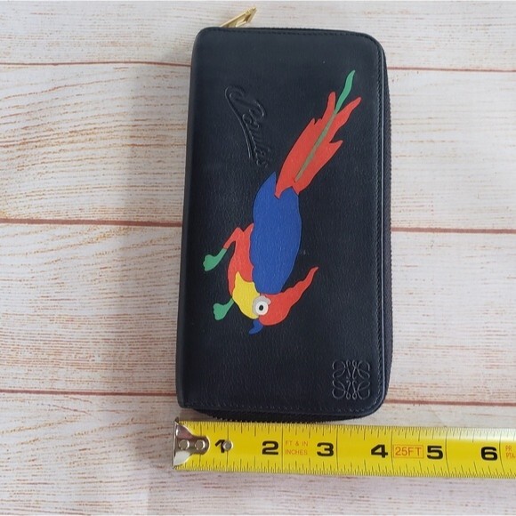 RARE! Loewe Paula's Ibiza Parrot Zip Around Long Leather Wallet - Picture 16 of 16